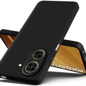 Doubledicestore Back Cover for POCO C71  (Black, Grip Case, Silicon, Pack of: 1)